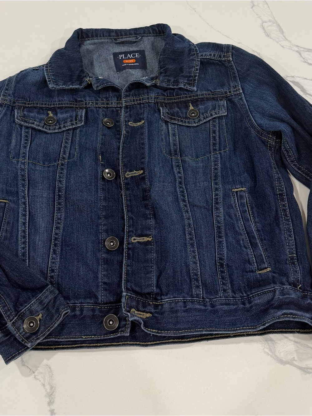 The Children’s Place Dark Wash Denim Jean Jacket Boys Size M (7/8)